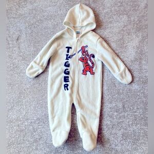 Disney Tigger Fleece Baby One Piece Winnie the Pooh Artist Hooded 6-9 months